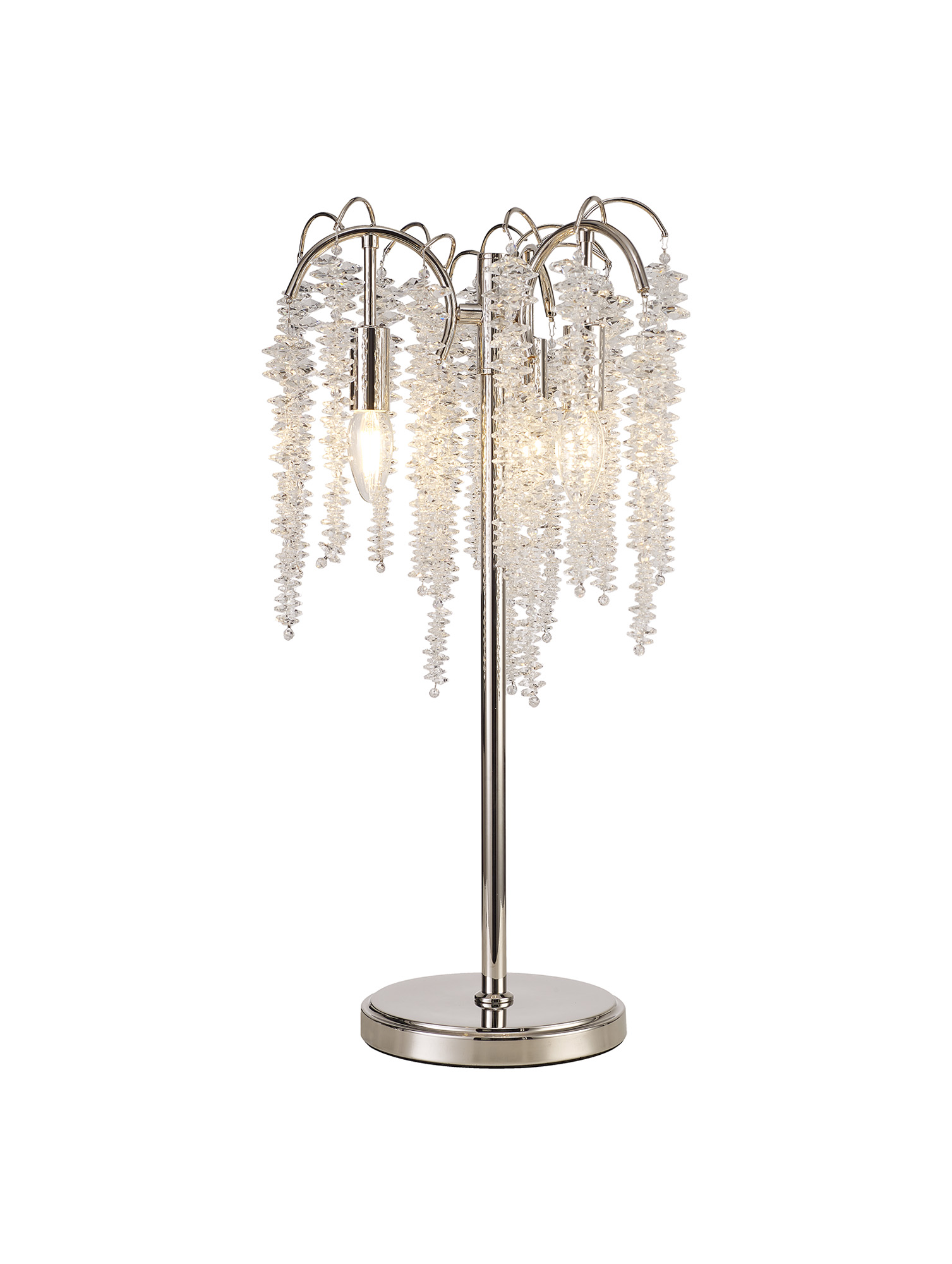 Wisteria Polished Nickel Crystal Table Lamps Diyas Designer Table Lamps